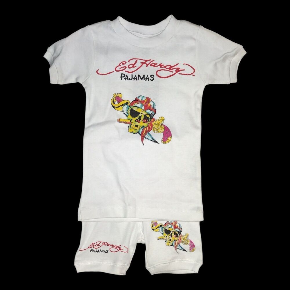 Ed Hardy Kids Pajamas Size 3/4 Hollywood Edition Skull Dagger NWT